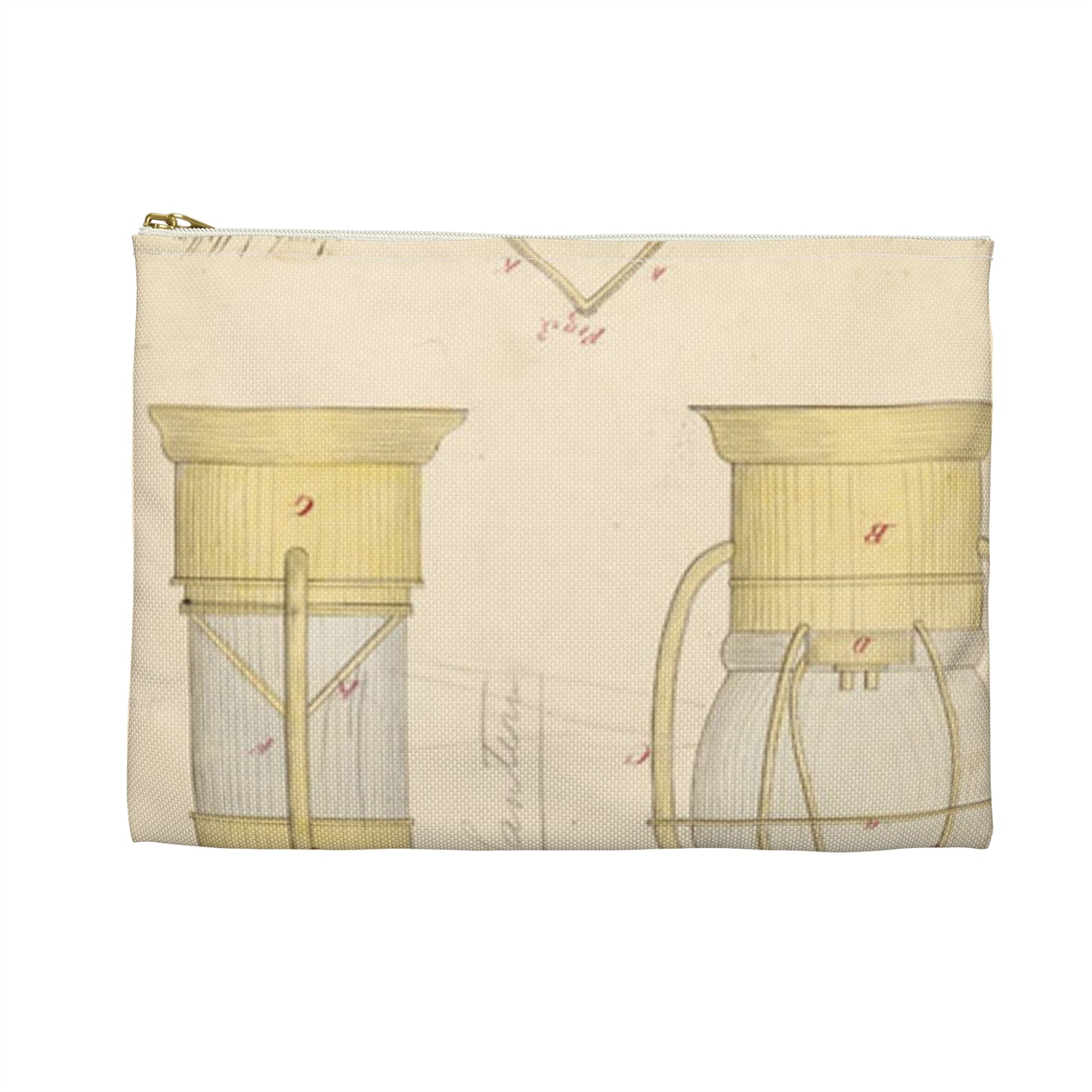 Patent drawing - Drawing of Submarine Telescope Public domain image Large Organizer Pouch with Black Zipper