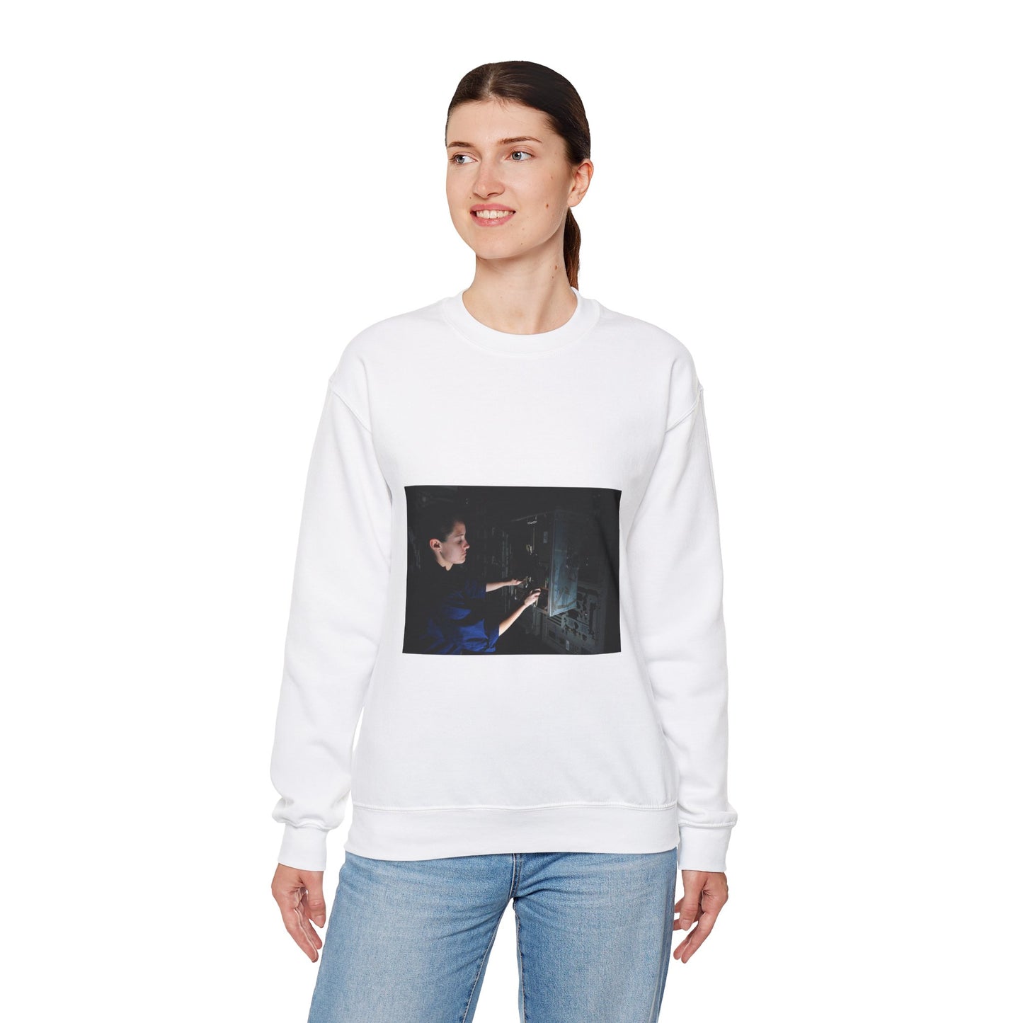 U.S. Navy Electronics Technician 3rd Class Kelly Hall White Heavy Blend Adult Crew Neck SweatShirt
