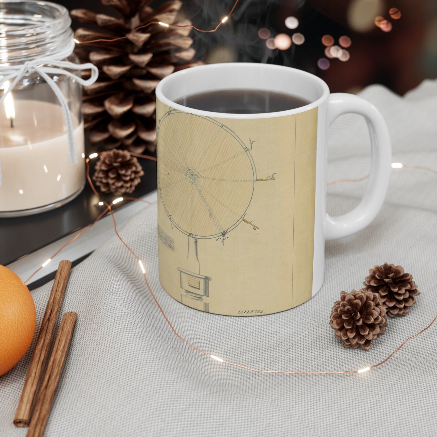Patent drawing - Drawing of an Improvement in School Globes Public domain image Beautiful Novelty Ceramic Coffee Mug 11oz