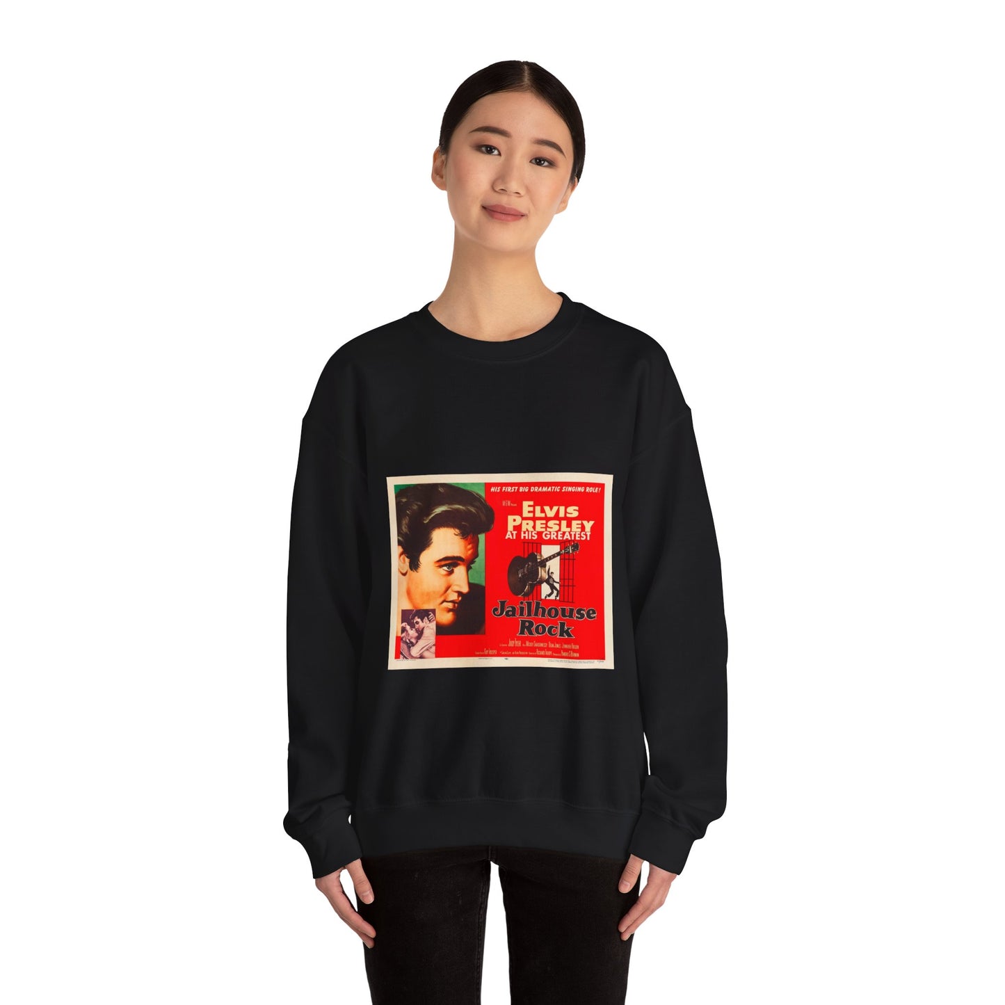 Jailhouse Rock (1957 poster - half-sheet) Black Heavy Blend Adult Crew Neck SweatShirt