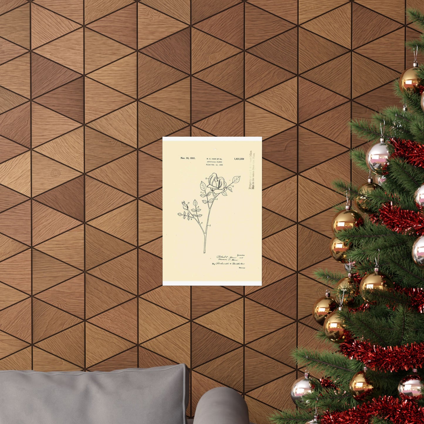 Patent Case File No. 1,831,559, Artificial Flower, Inventor(s)- Robert C. Ham and Marion T. Ham. - DPLA - 08745302078898b8870d70b04cb216a9 (page 5) High Quality Matte Wall Art Poster for Home, Office, Classroom