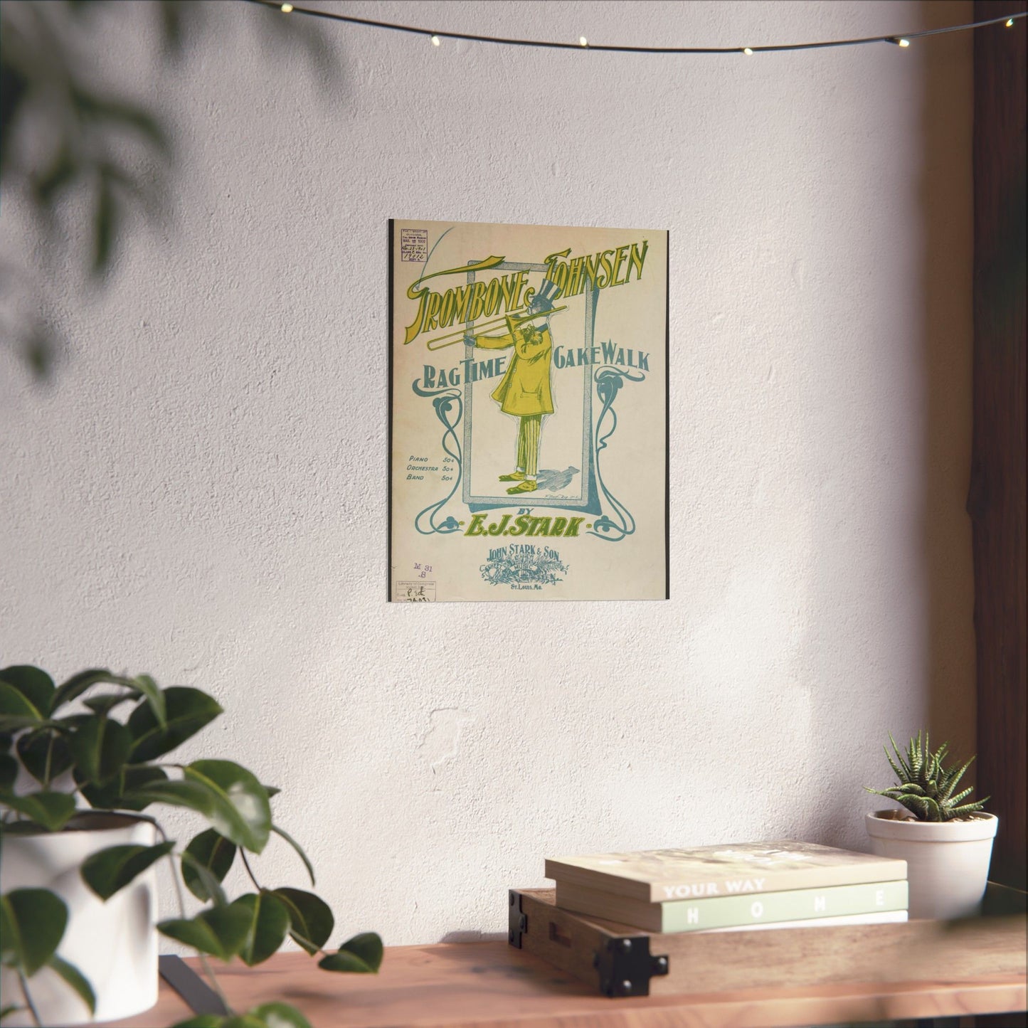 Trombone Johnsen, a Ragtime cake walk - Ragtime music High Quality Matte Wall Art Poster for Home, Office, Classroom