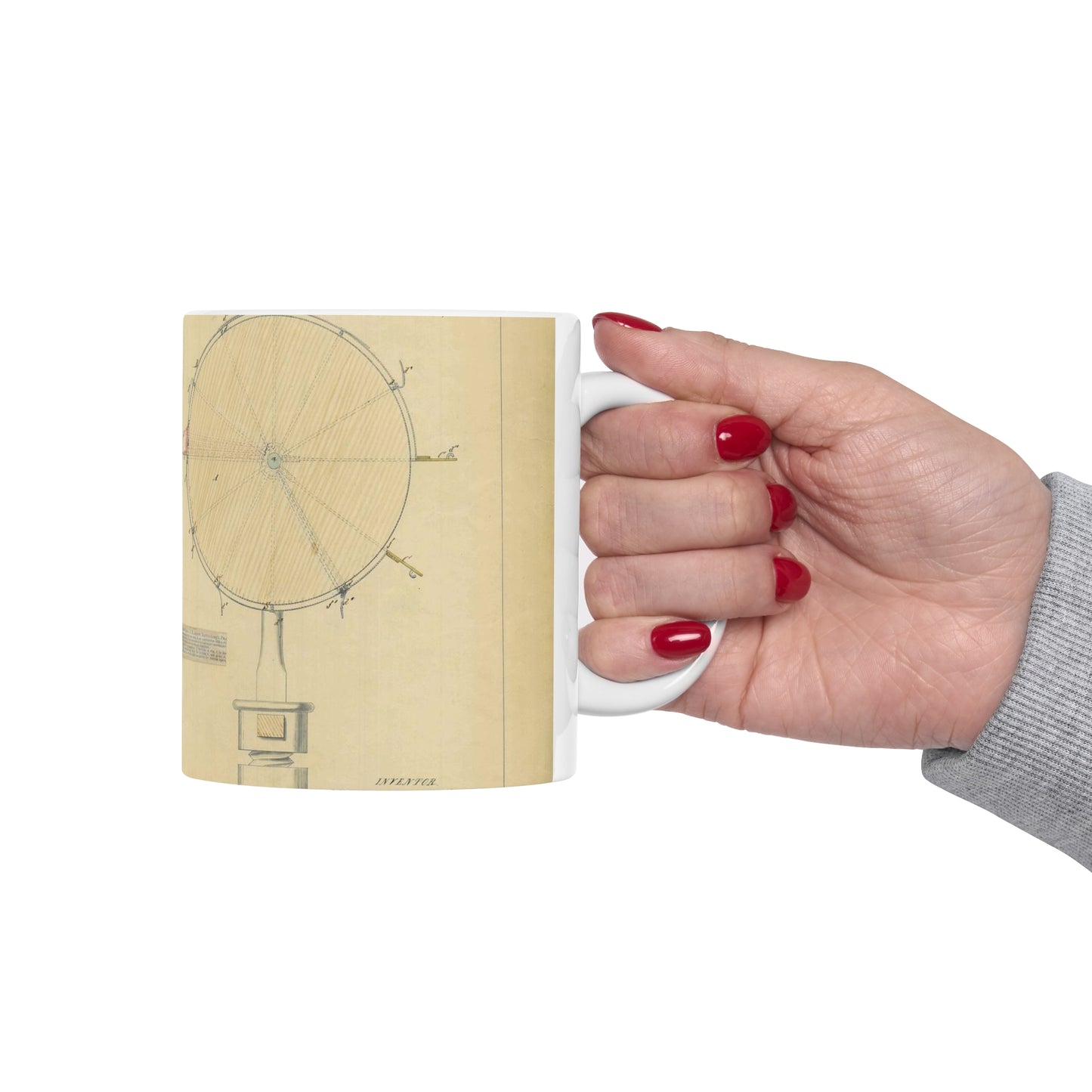 Patent drawing - Drawing of an Improvement in School Globes Public domain image Beautiful Novelty Ceramic Coffee Mug 11oz
