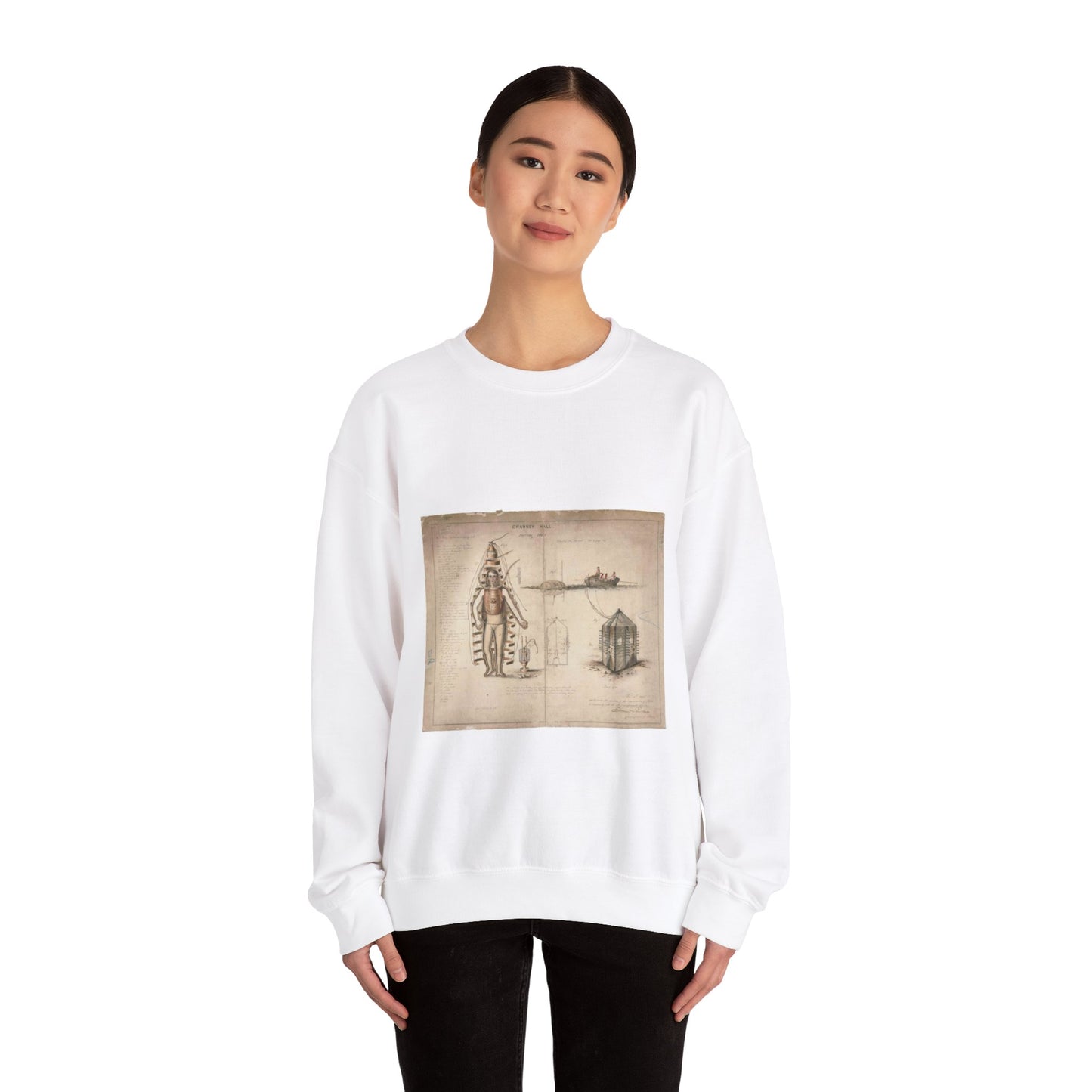 Patent drawing - Drawing of Diving Dress Public domain image White Heavy Blend Adult Crew Neck SweatShirt