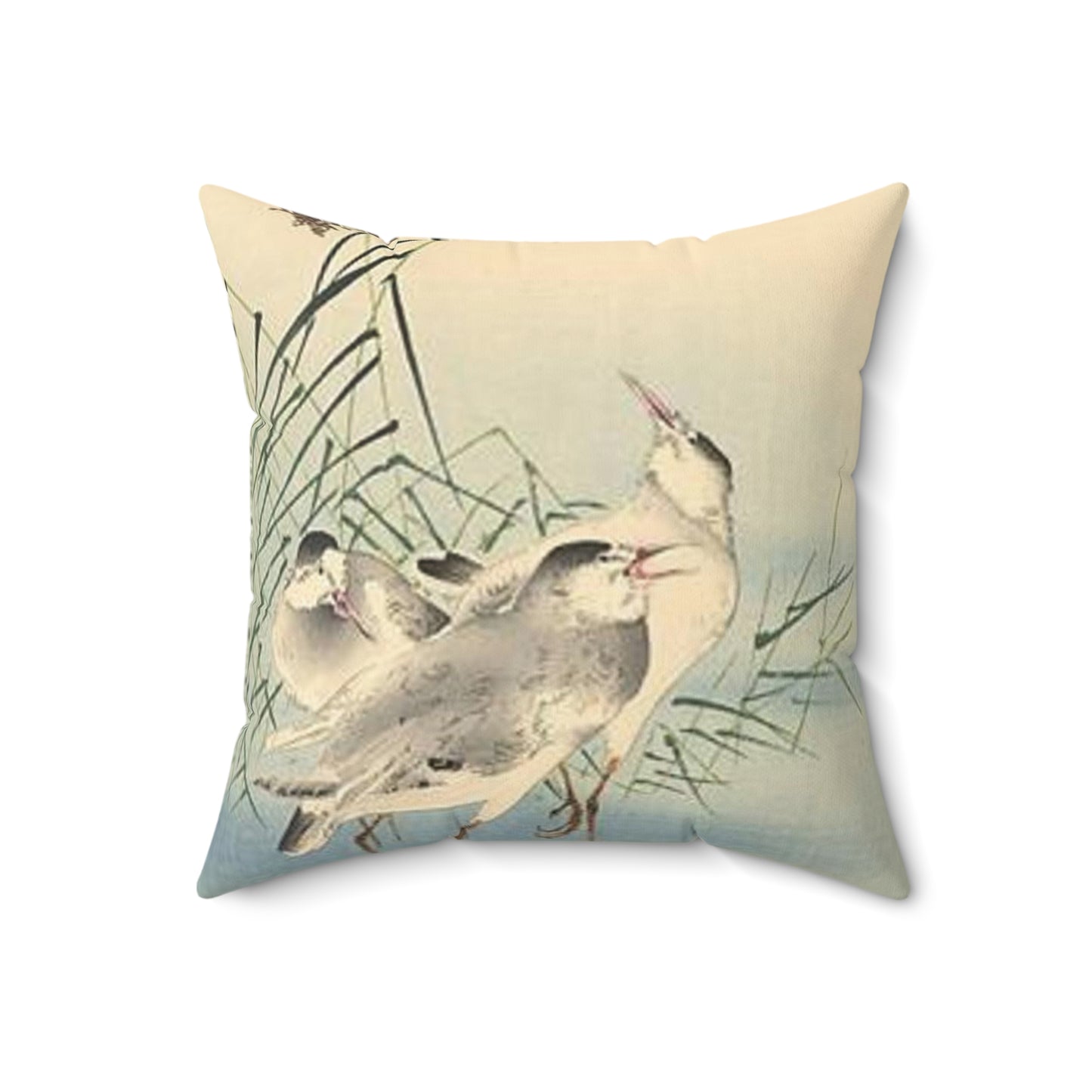 Koson - sandpipers, Ohara Koson Decorative Accent Square Pillow