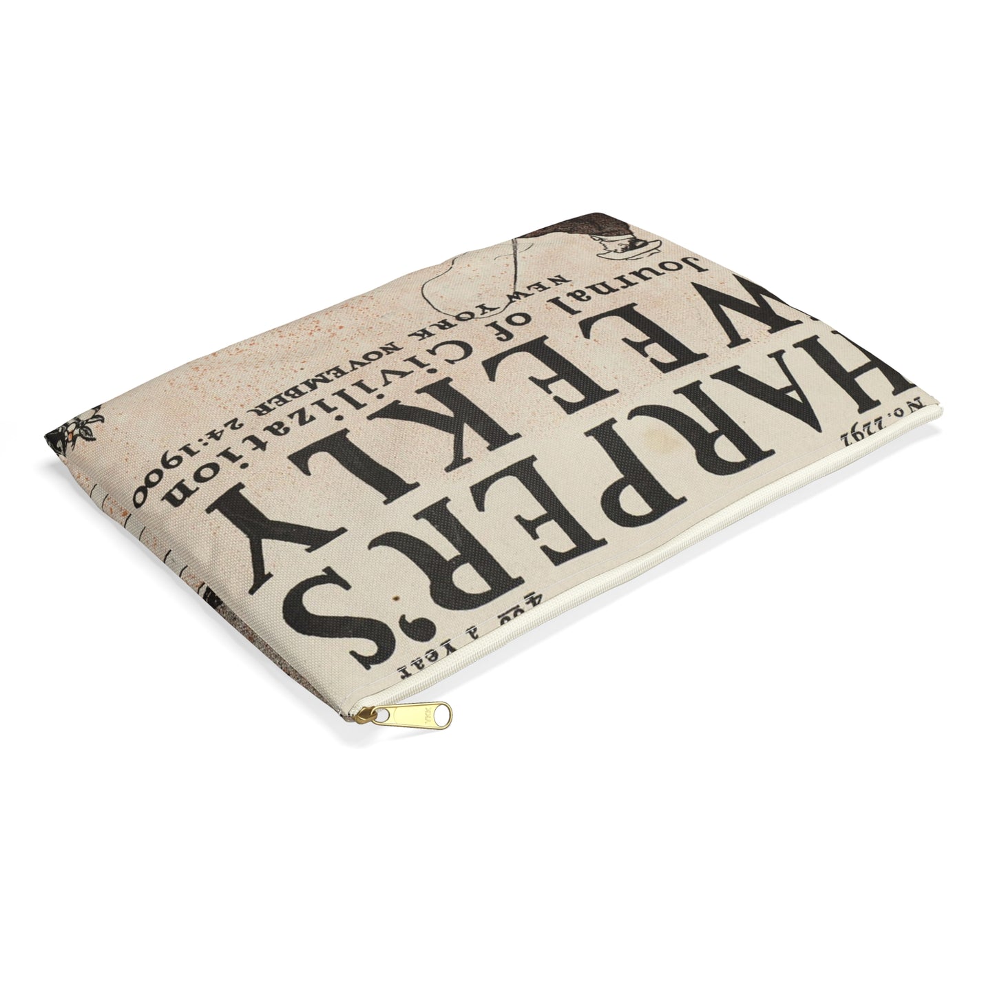 Harper's weekly, a journal of civilization, New York, November 24: 1900 Large Organizer Pouch with Black Zipper