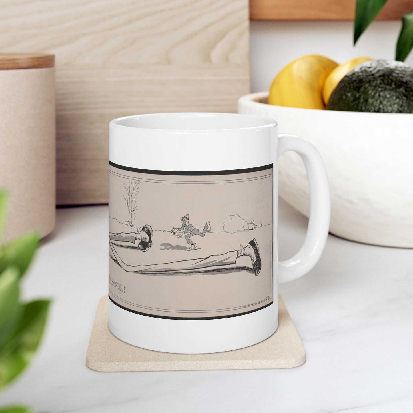 Looking for trouble - Print, Library of Congress collection Beautiful Novelty Ceramic Coffee Mug 11oz
