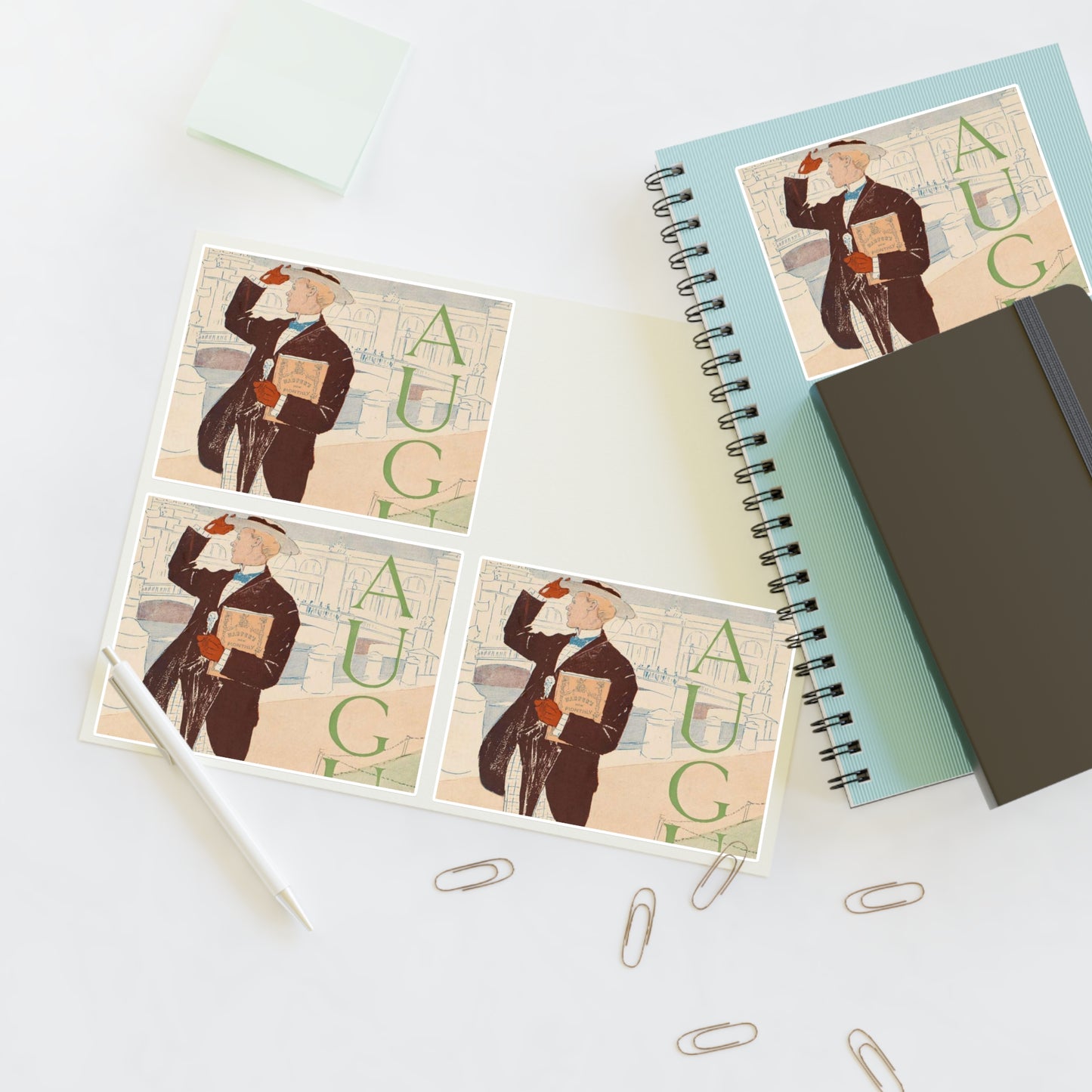 Edward Penfield, Harper's August Laminated UV Protective Vinyl Stickers