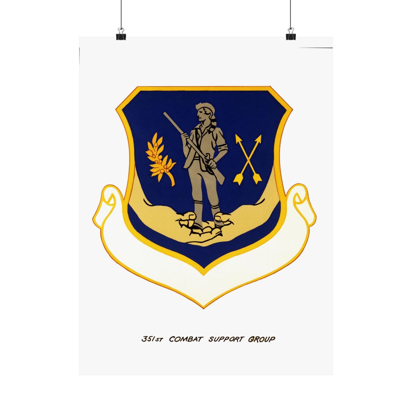 Official emblem for the 351st Combat Support Group High Quality Matte Wall Art Poster for Home, Office, Classroom