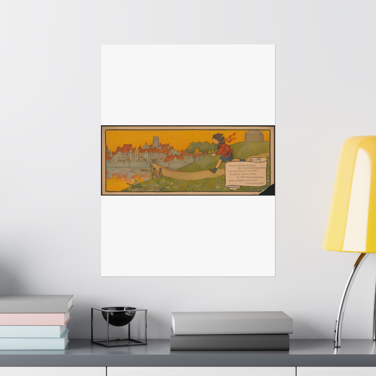 "If you climb my back" said the high haystack.. High Quality Matte Wall Art Poster for Home, Office, Classroom
