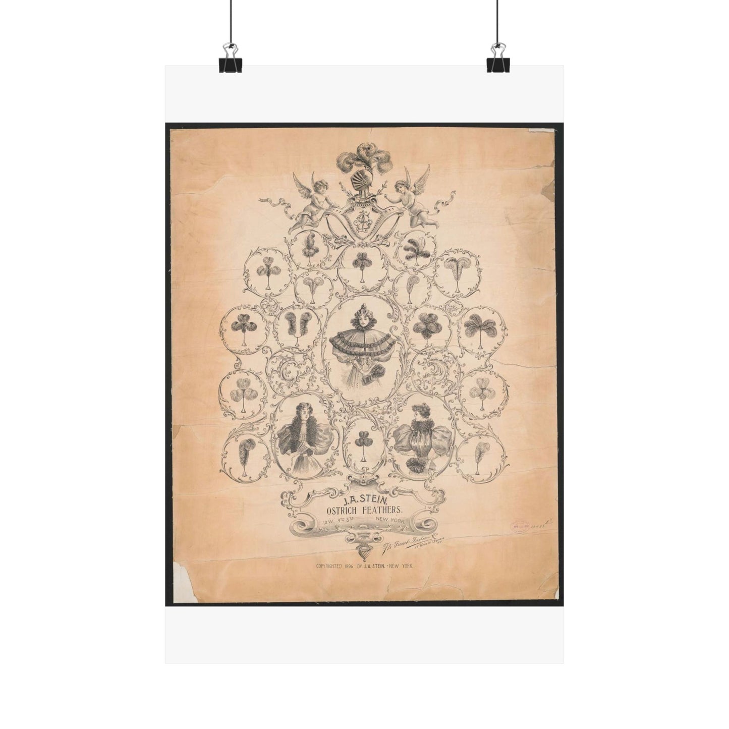 J.A. Stein, ostrich feathers - Public domain graphic arts, Library of Congress High Quality Matte Wall Art Poster for Home, Office, Classroom