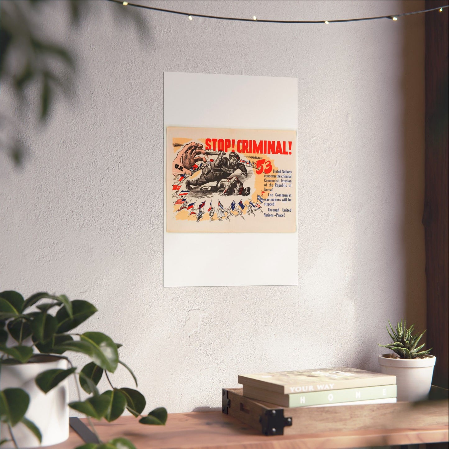 Stop Criminal!, Cold War American Propaganda poster High Quality Matte Wall Art Poster for Home, Office, Classroom