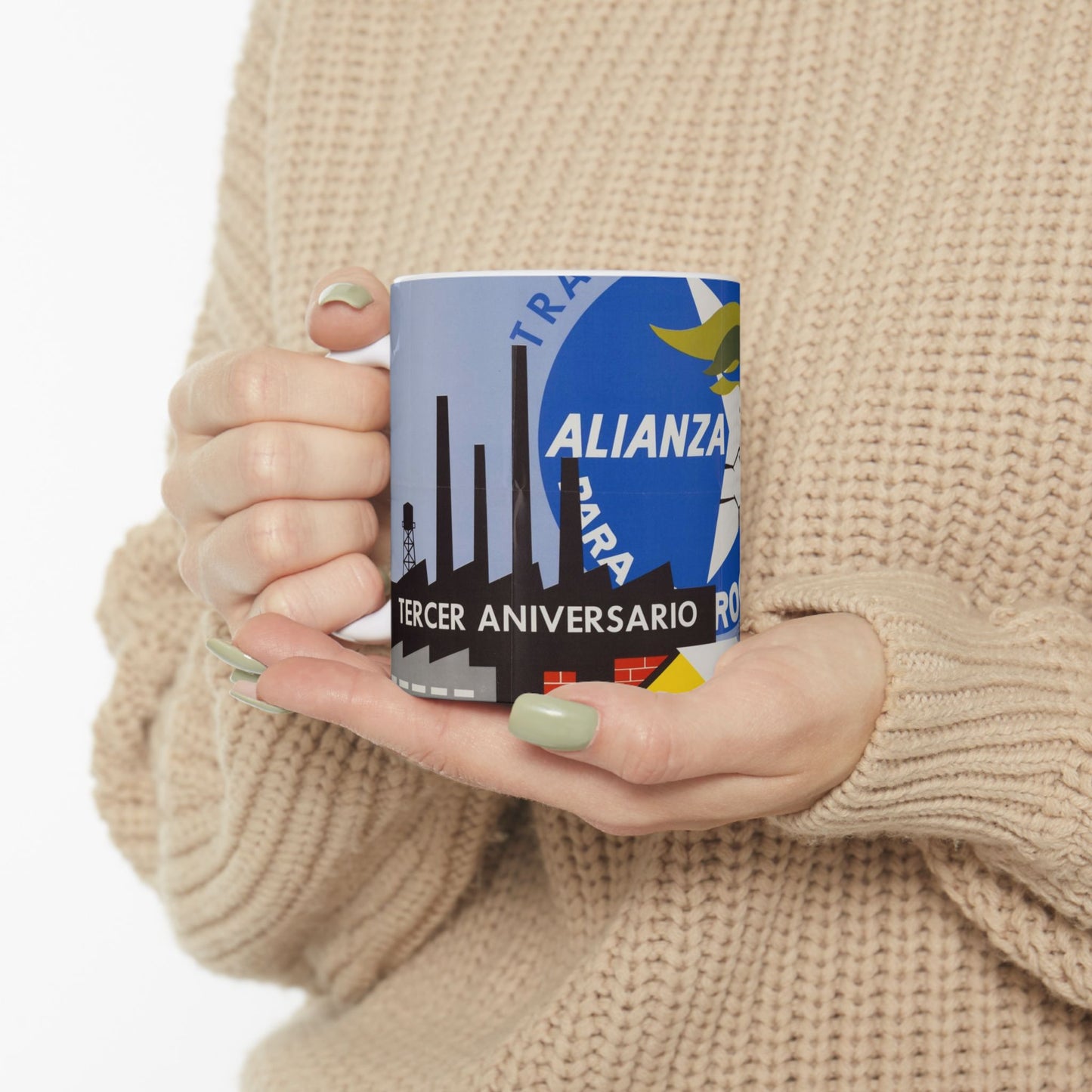 Alliance Posters, Cold War American Propaganda poster Beautiful Novelty Ceramic Coffee Mug 11oz