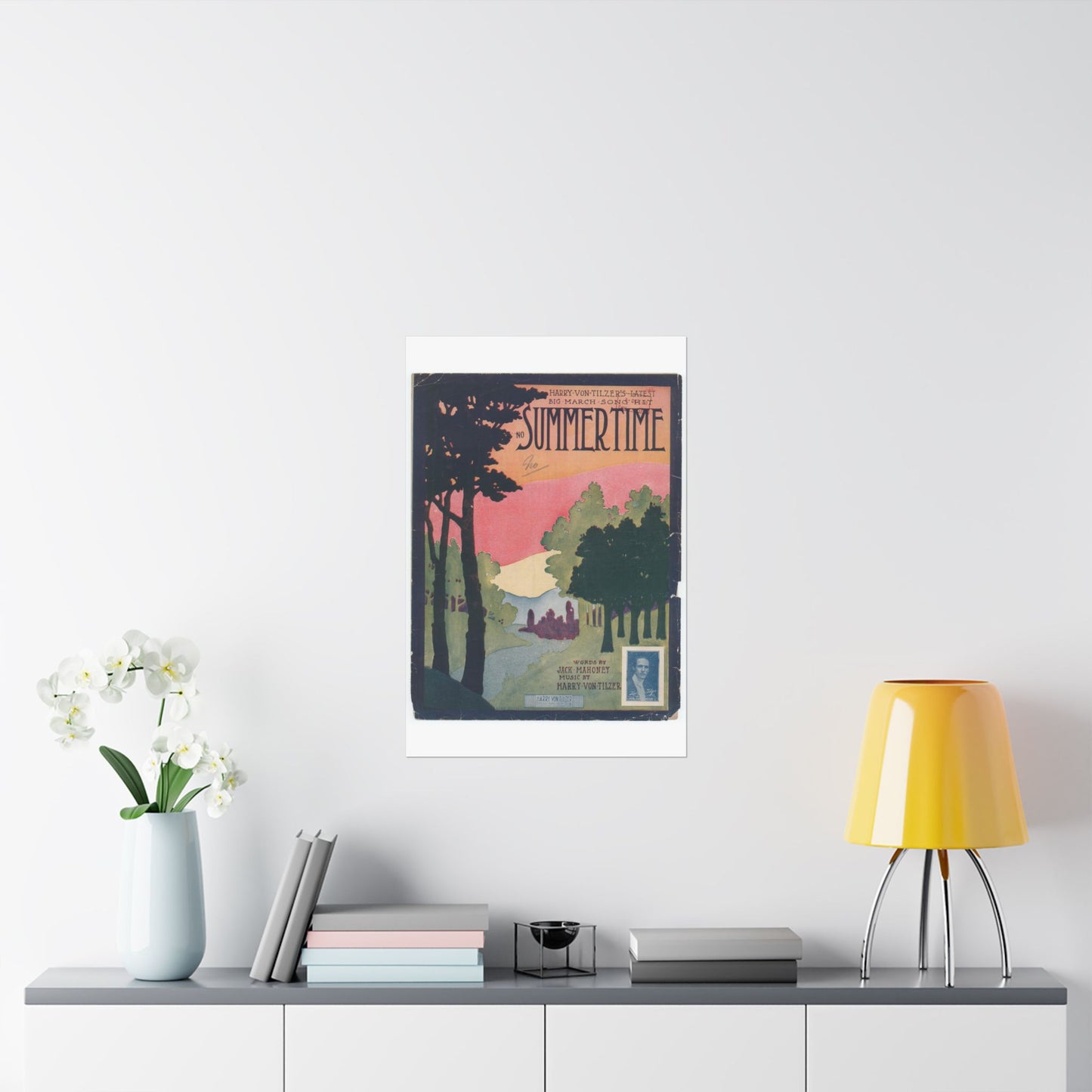 Summertime, musical notation - Public domain American sheet music High Quality Matte Wall Art Poster for Home, Office, Classroom