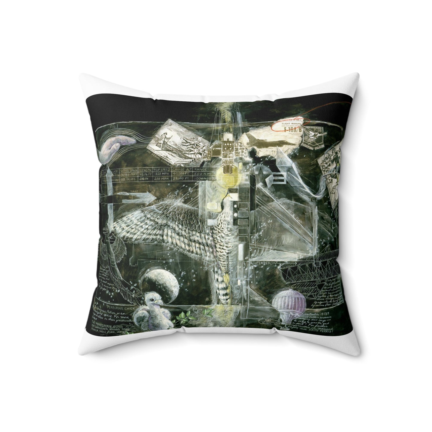 Artwork: "Flight Manual" Artist: Miriam Schottland, USAF Art Collection Decorative Accent Square Pillow