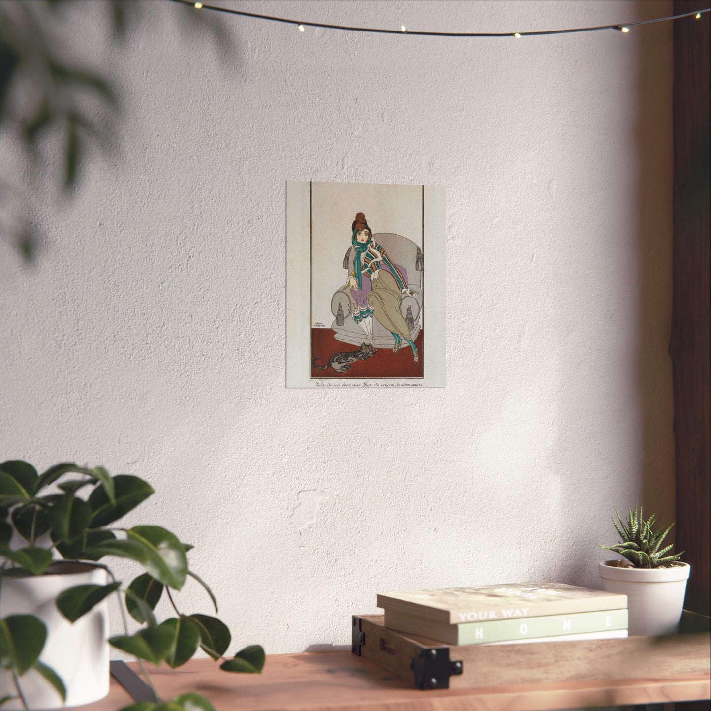 Jacket and skirt (Veste de soie écossaise. Jupe de crépon de coton souris) (CBL WEp 0946) High Quality Matte Wall Art Poster for Home, Office, Classroom