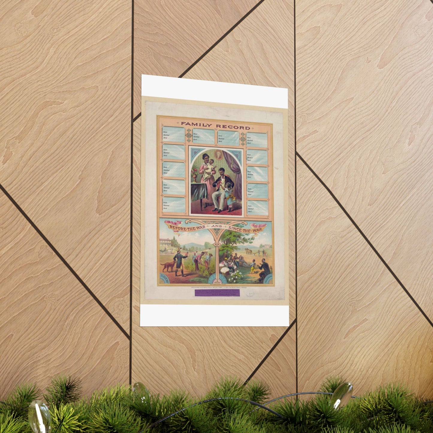 Family record. Before the war and since the war / Krebs Lithographing Company, Cincinnati. High Quality Matte Wall Art Poster for Home, Office, Classroom