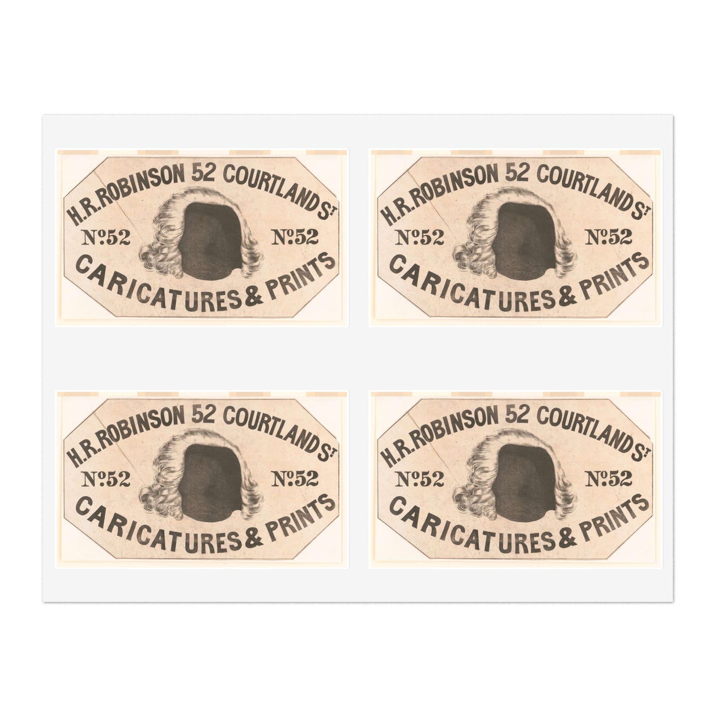 H.R. Robinson, 52 Courtland St. Caricatures & prints Laminated UV Protective Vinyl Stickers