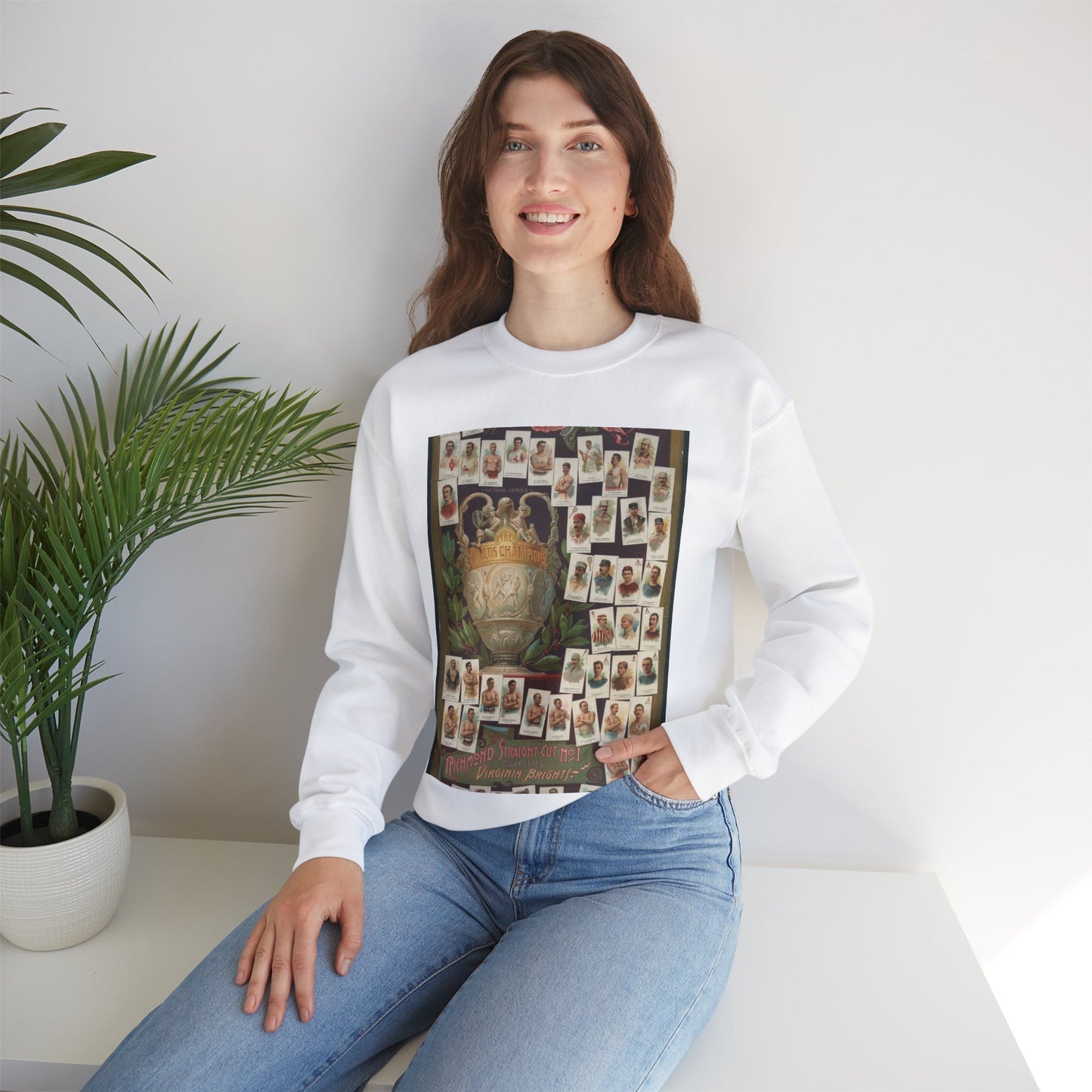 Allen & Ginter. Richmond, Virginia Richmond straight cut no. 1 cigarettes Virginia brights. The worlds champions second series White Heavy Blend Adult Crew Neck SweatShirt