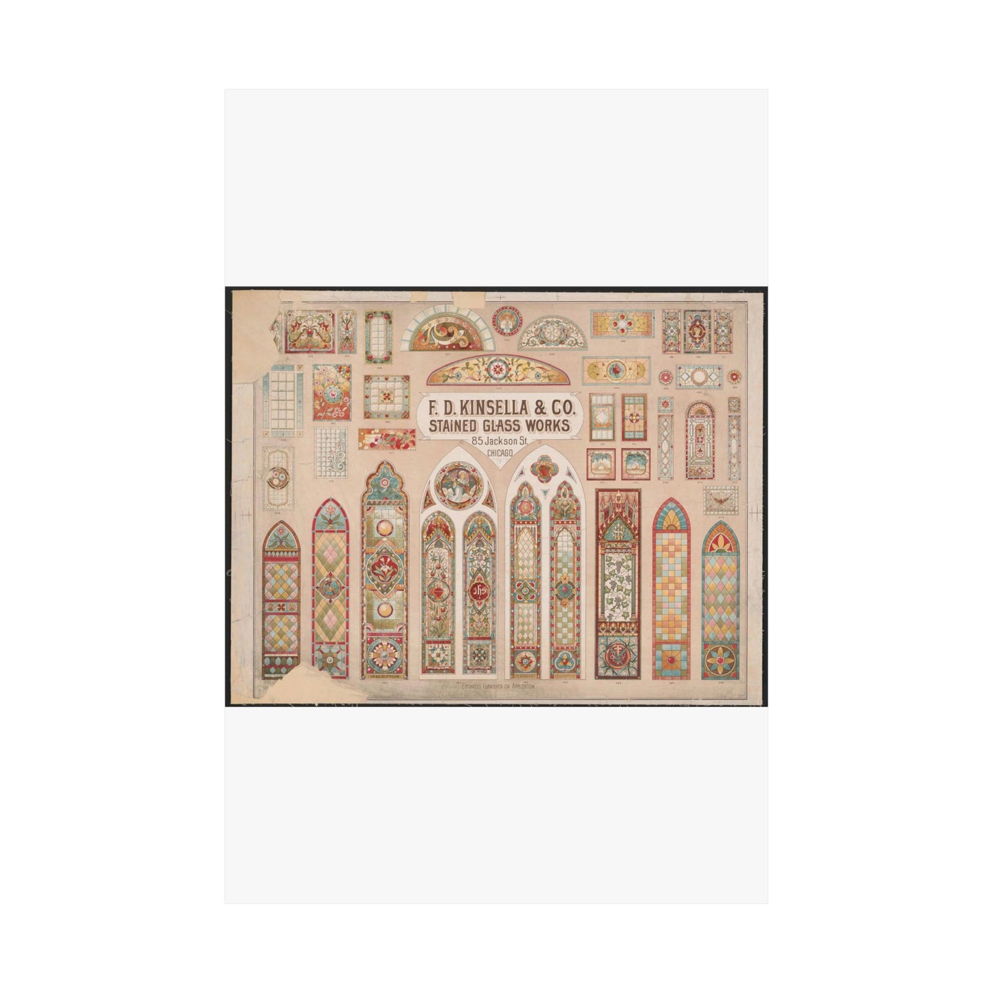 F.D. Kinsella & Co., stained glass works High Quality Matte Wall Art Poster for Home, Office, Classroom