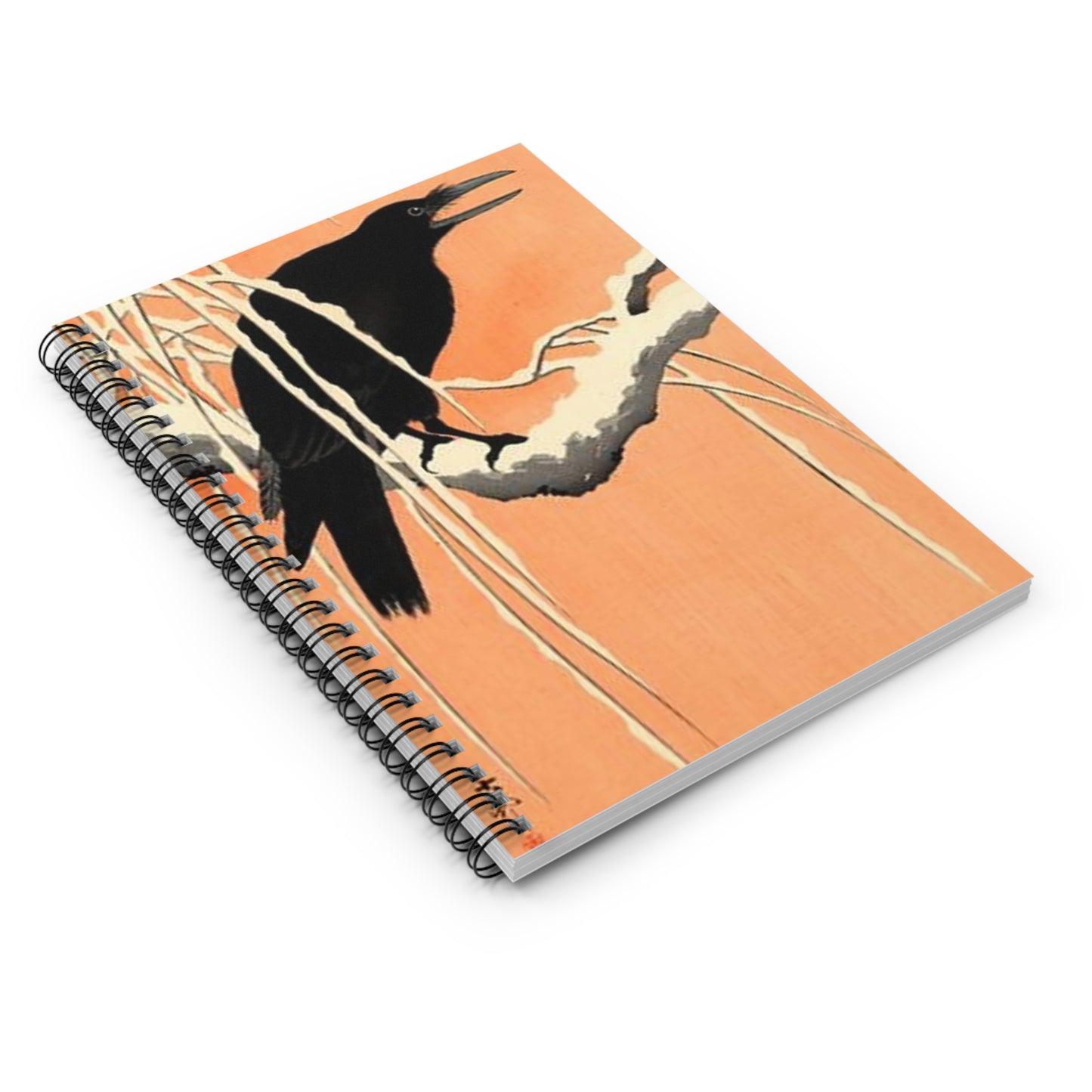 Koson - crow, Ohara Koson Spiral Bound Ruled Notebook with Printed Cover