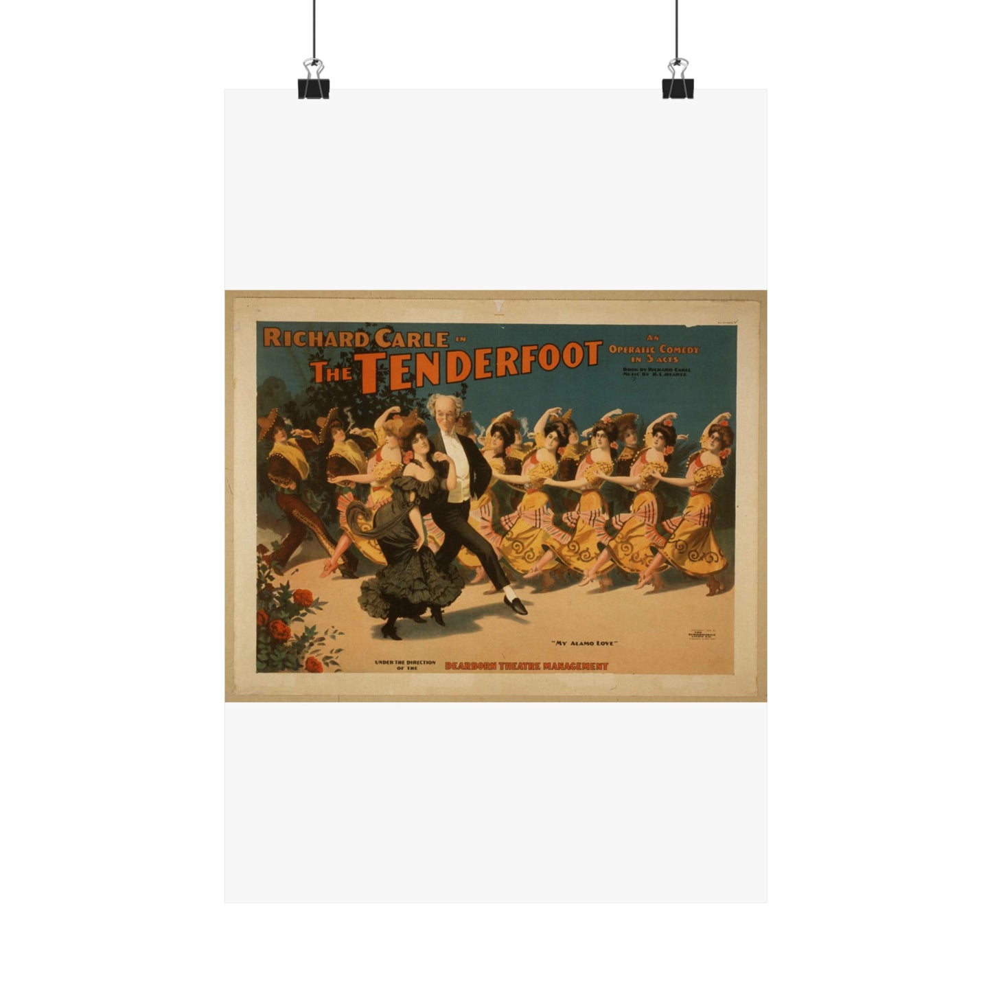 Richard Carle in The tenderfoot an operatic comedy in 3 acts : book by Richard Carle ; music by H.L. Heartz. High Quality Matte Wall Art Poster for Home, Office, Classroom