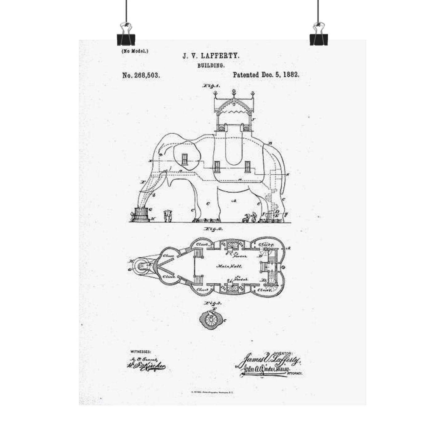 Patent Drawing of Engine - Lucy-USpatent268503 1882 Public domain image High Quality Matte Wall Art Poster for Home, Office, Classroom