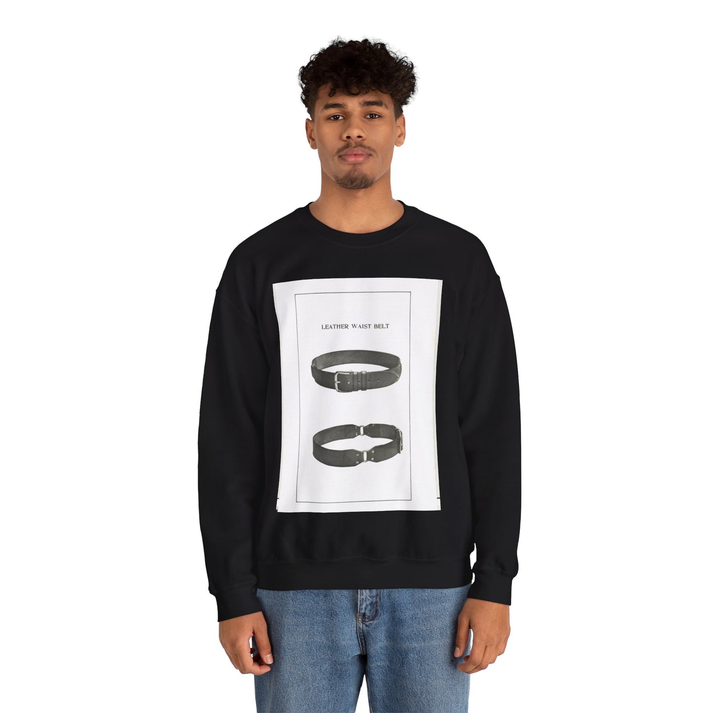 Patent drawing - Leather Waist Belt - . Public domain image Black Heavy Blend Adult Crew Neck SweatShirt