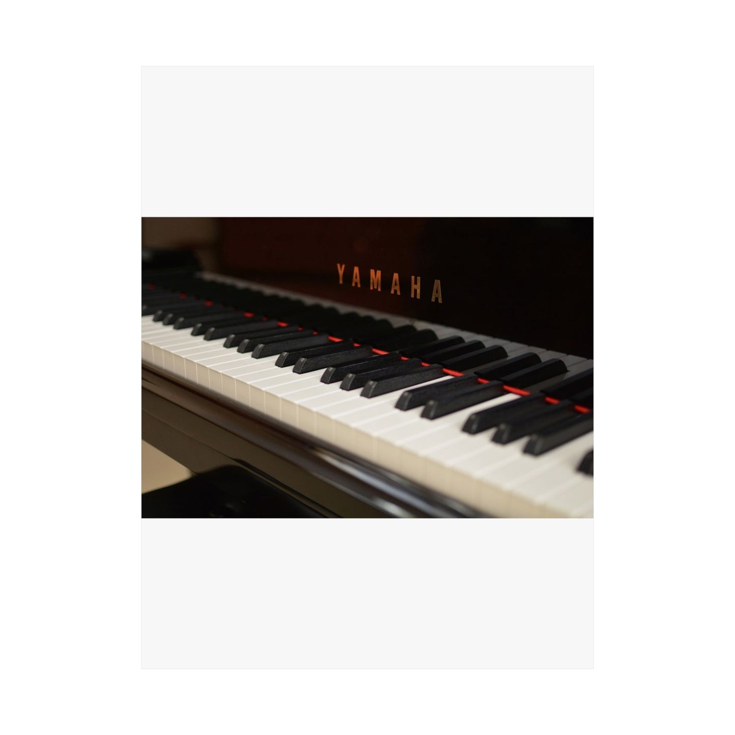 A close up of the keys of a piano. Piano keyboard yamaha, music. High Quality Matte Wall Art Poster for Home, Office, Classroom