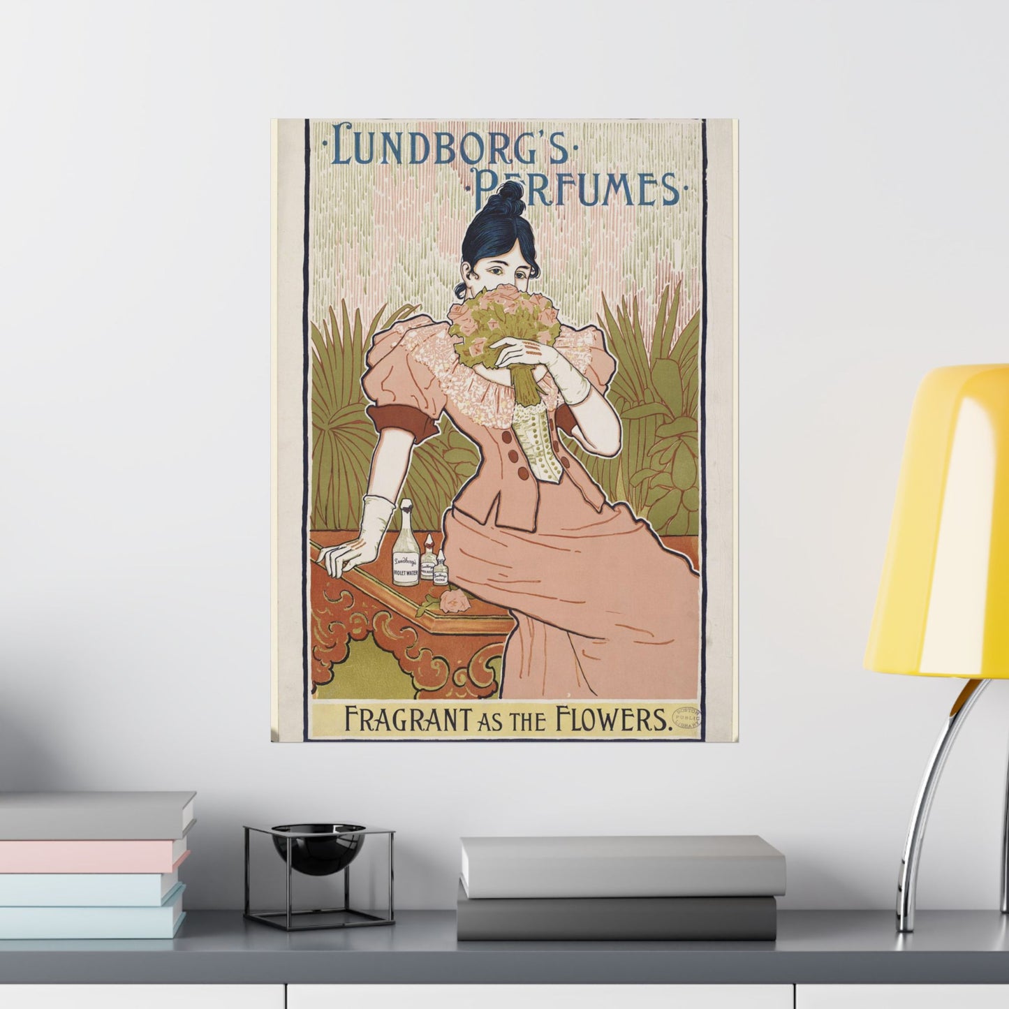 Lundborg's perfumes, Art Nouveau poster High Quality Matte Wall Art Poster for Home, Office, Classroom