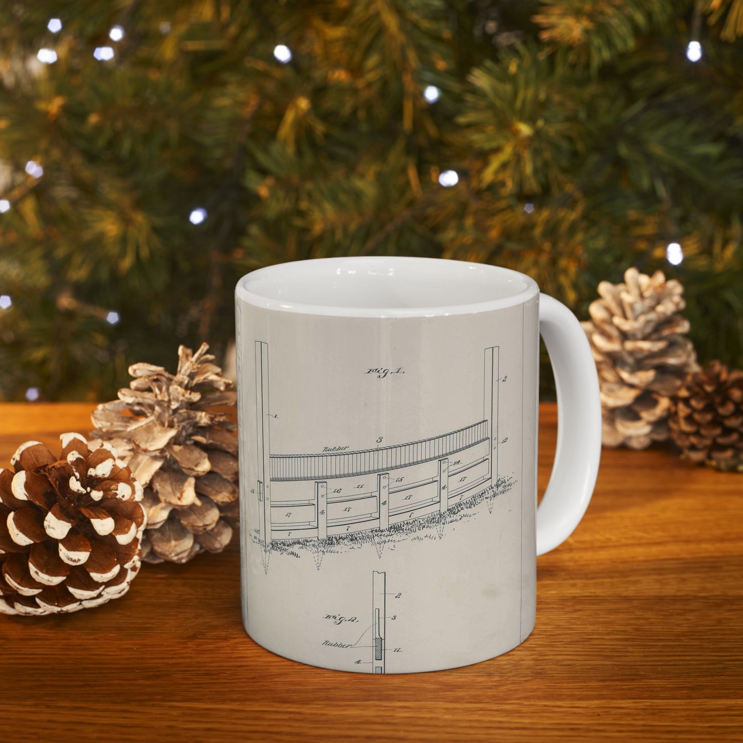 Patent Drawing of Engine - for A. Pascocello' Steeplechase or Hurdle Fence Public domain image Beautiful Novelty Ceramic Coffee Mug 11oz