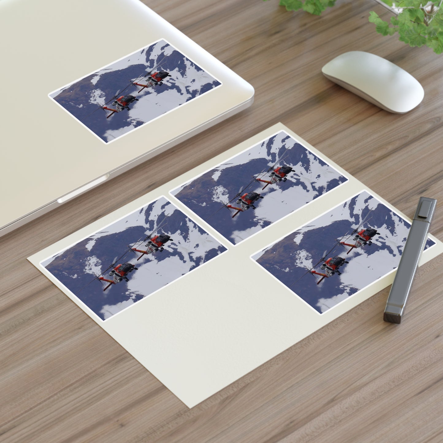 Two Coast Guard Air Station Sitka MH-60 Jayhawk helicopter Laminated UV Protective Vinyl Stickers