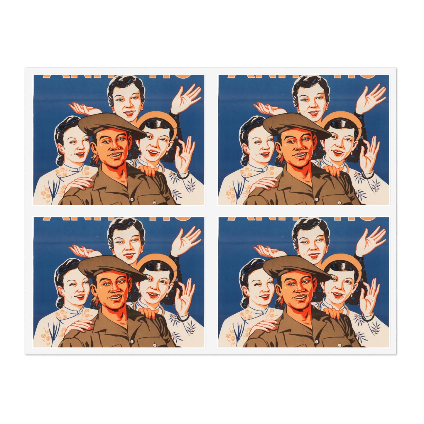 Viet Poster #5, Cold War American Propaganda poster Laminated UV Protective Vinyl Stickers