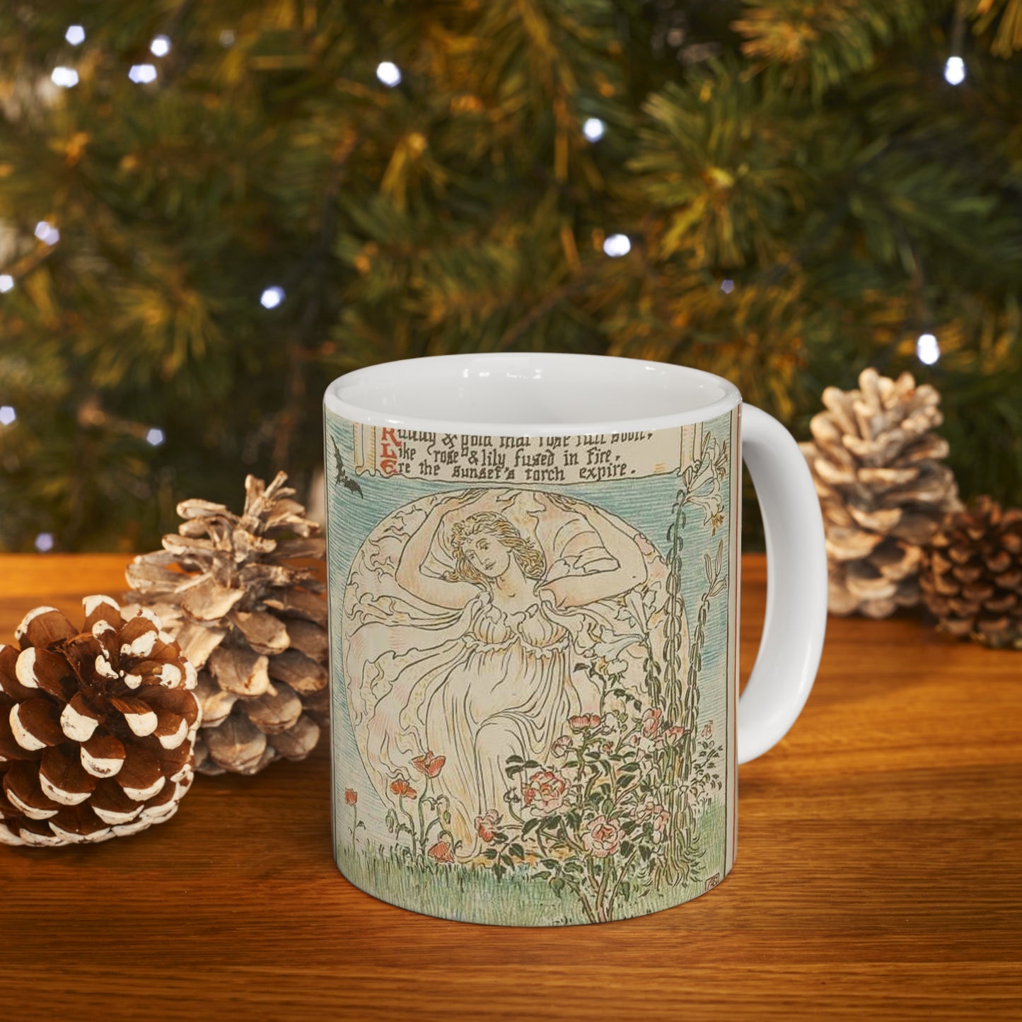 Beneath the summer full-orbed moon, ruddy & gold that rose full soon." Beautiful Novelty Ceramic Coffee Mug 11oz
