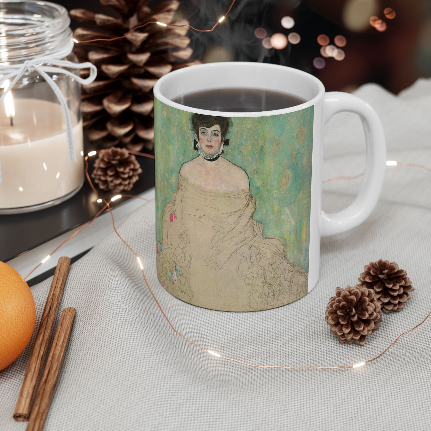 Gustav Klimt - Portrait of Amalie Zuckerkandl - Belvedere 7700 Beautiful Novelty Ceramic Coffee Mug 11oz