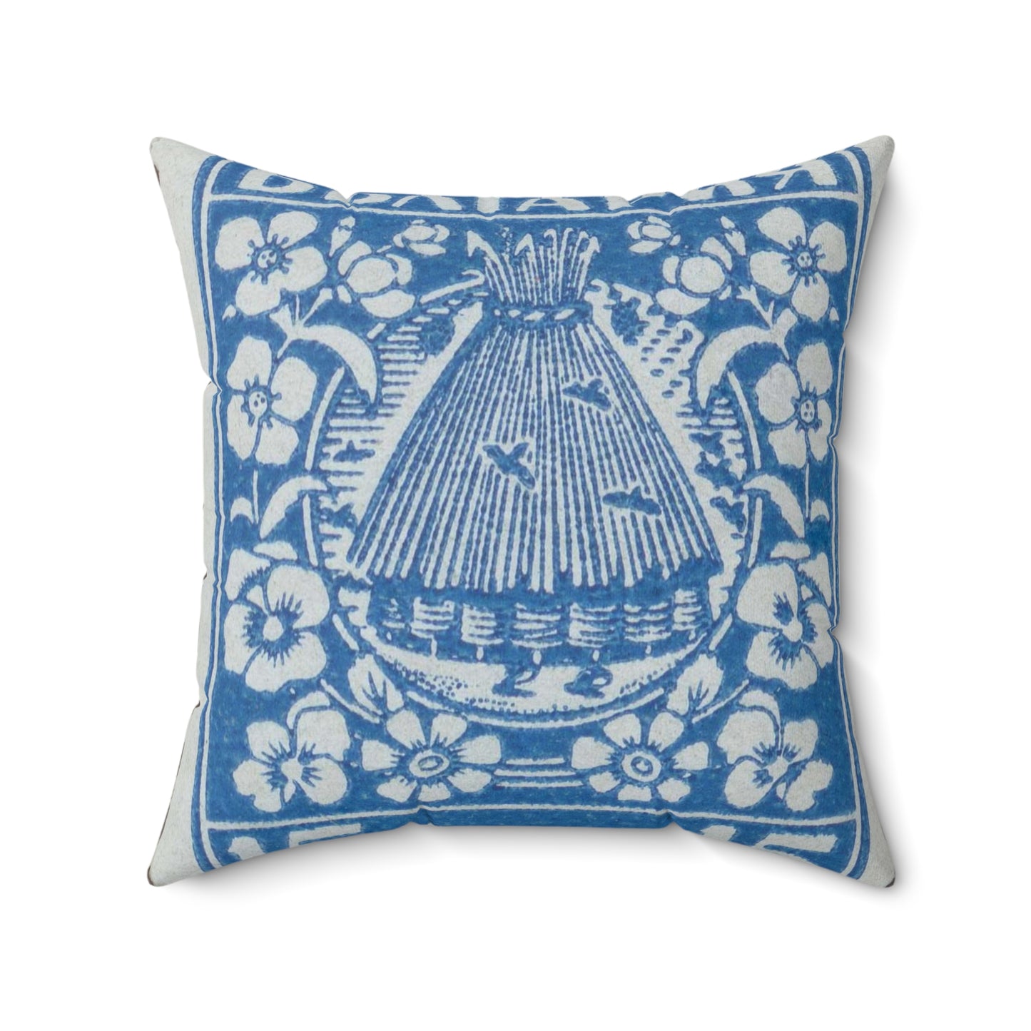 Frimärke ur Gösta Bodmans filatelistiska motivsamling, påbörjad 1950.Frimärke från Bulgarien, 1940. Motiv av bikupa. "Lanbrukspropaganda". Decorative Accent Square Pillow