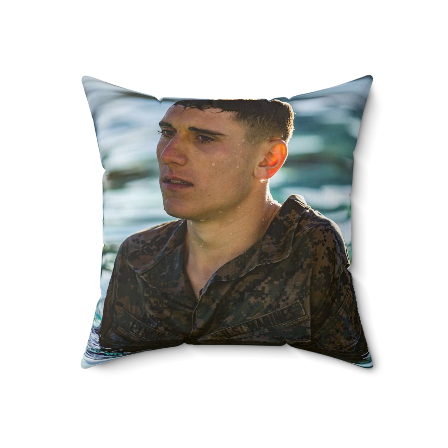 U.S. Marine Corps Lance Cpl. Kyle Lynch, 7th Engineer Decorative Accent Square Pillow