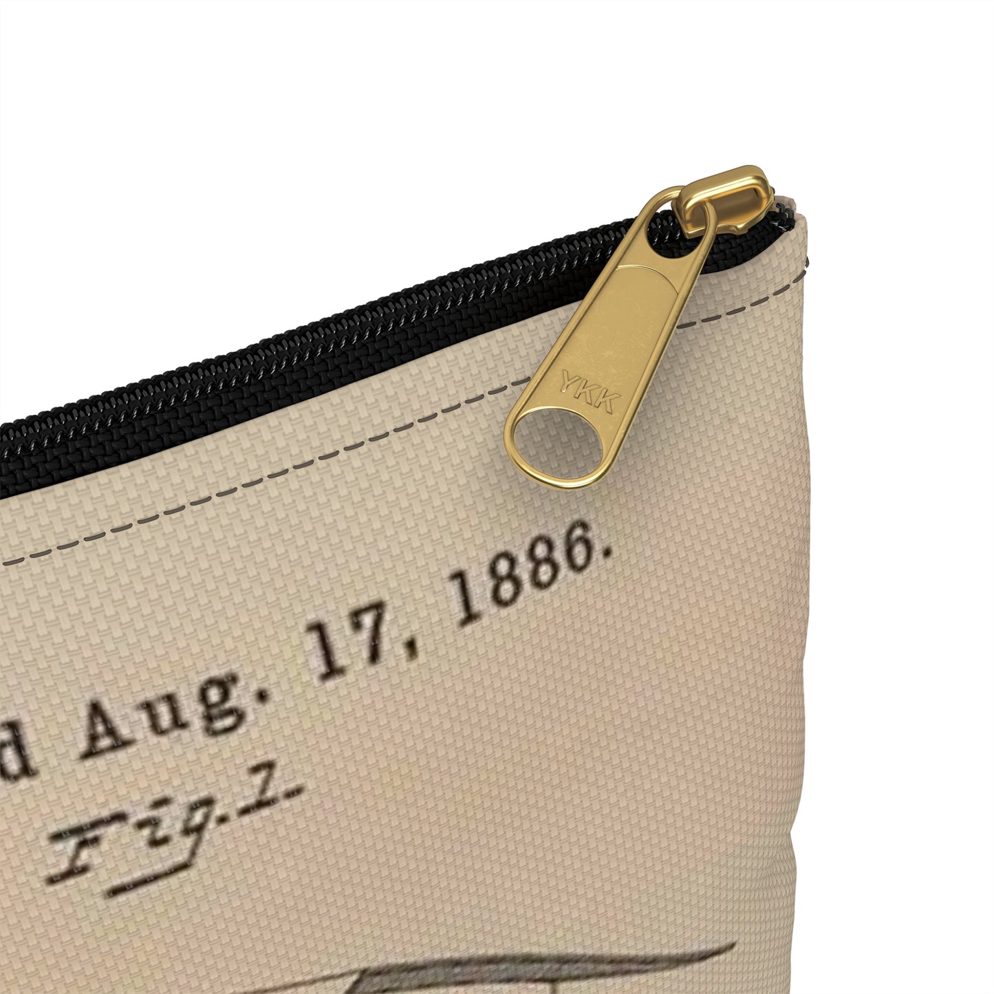 Patent Drawing of Engine - Drawing for a Collapsible Toy House Public domain image Large Organizer Pouch with Black Zipper