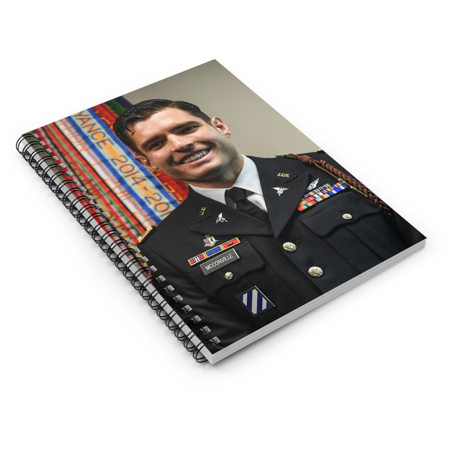 Cpt. Ryan McConville poses for a photo during his promotion Spiral Bound Ruled Notebook with Printed Cover