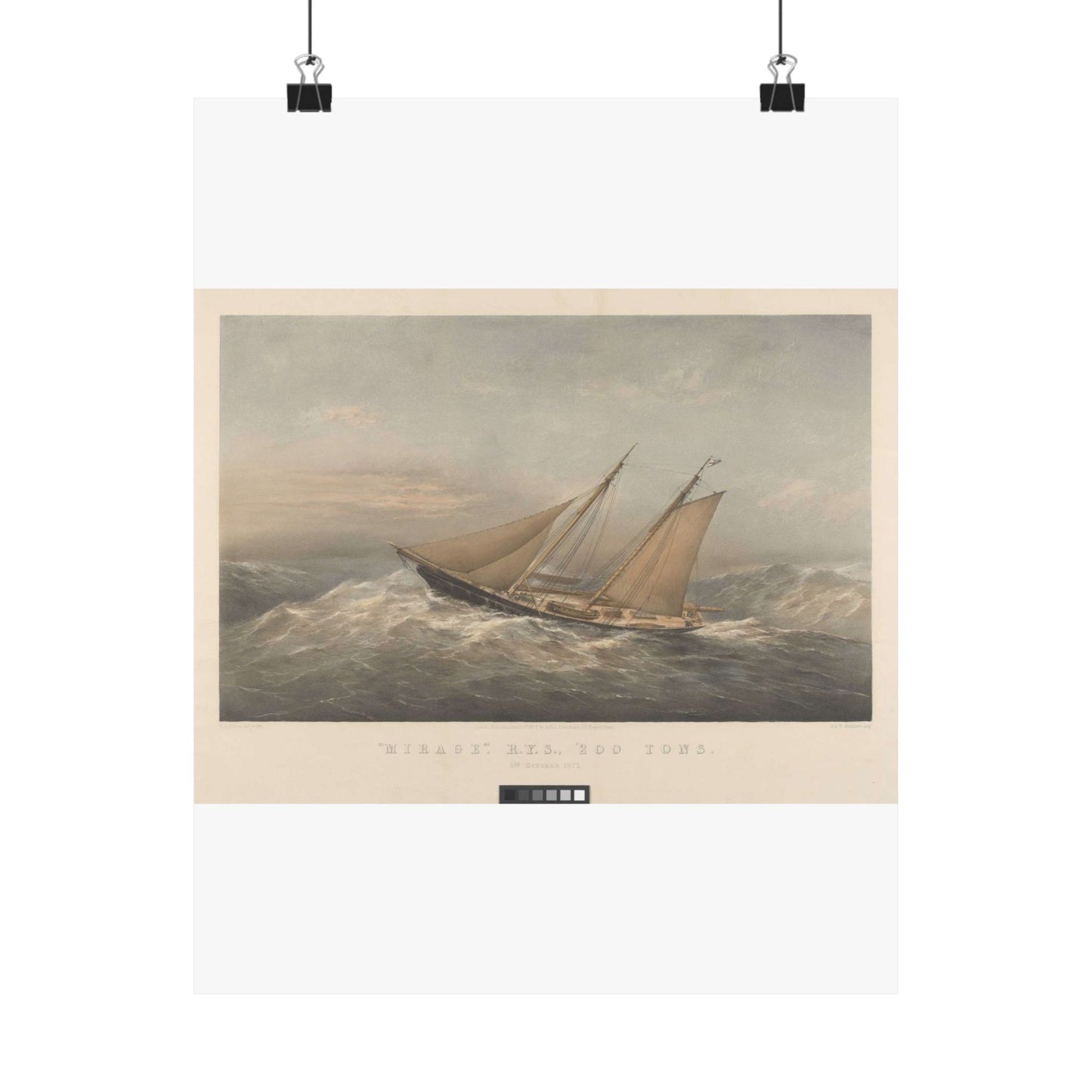 Mirage, R.Y.S., 200 Tons. 5th October 1872 RMG PY8772 High Quality Matte Wall Art Poster for Home, Office, Classroom