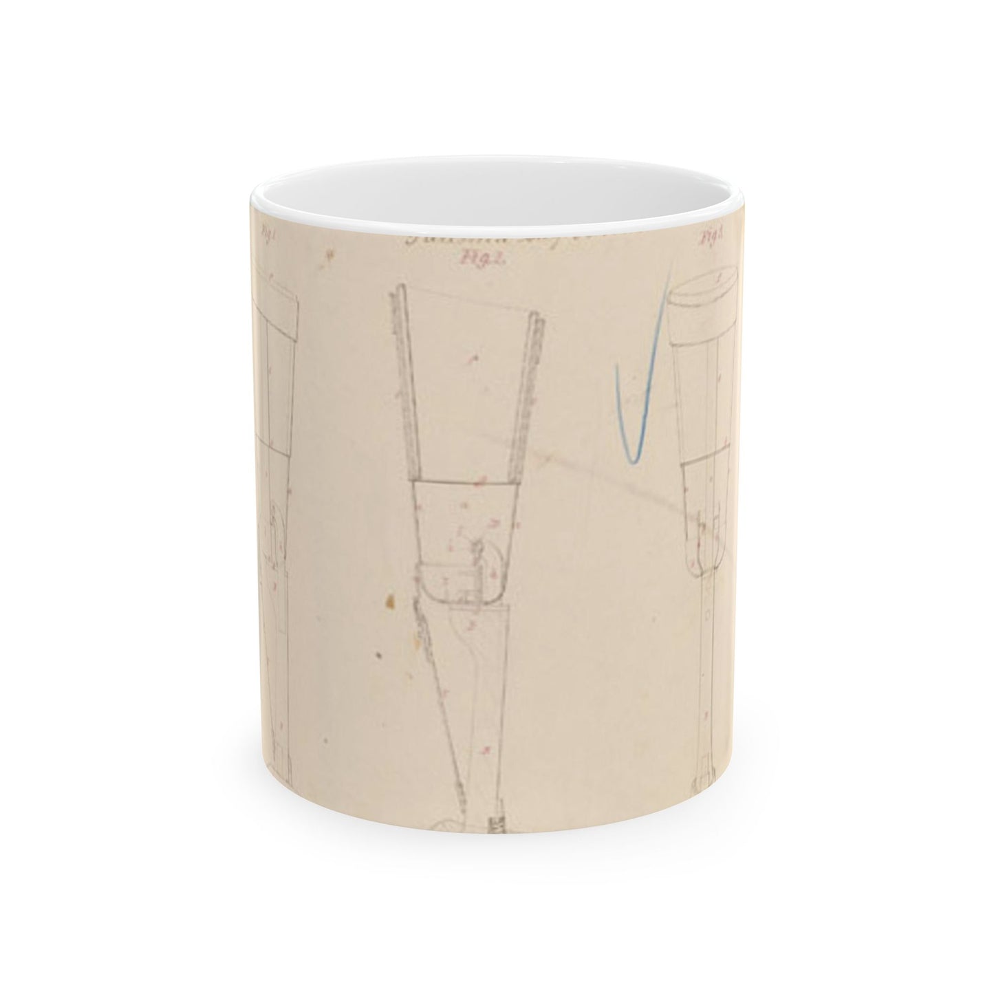 Patent drawing - Drawing of Artificial Leg Public domain image Beautiful Novelty Ceramic Coffee Mug 11oz