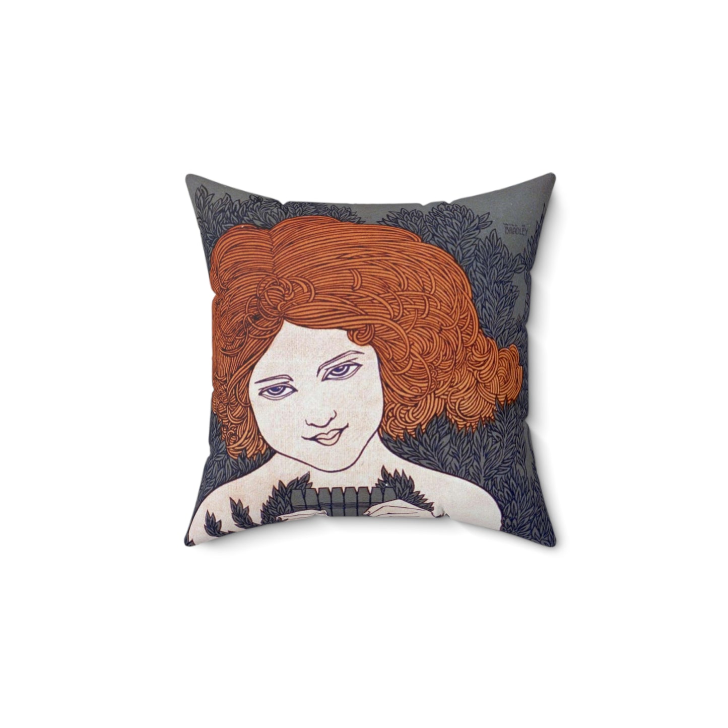 The Chap-book Will H. Bradley - Art nouveau public domain poster Decorative Accent Square Pillow