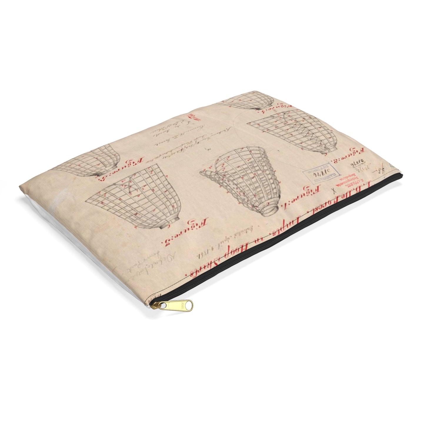 Patent drawing - Drawing of Improvements in Hoop Skirts Public domain image Large Organizer Pouch with Black Zipper