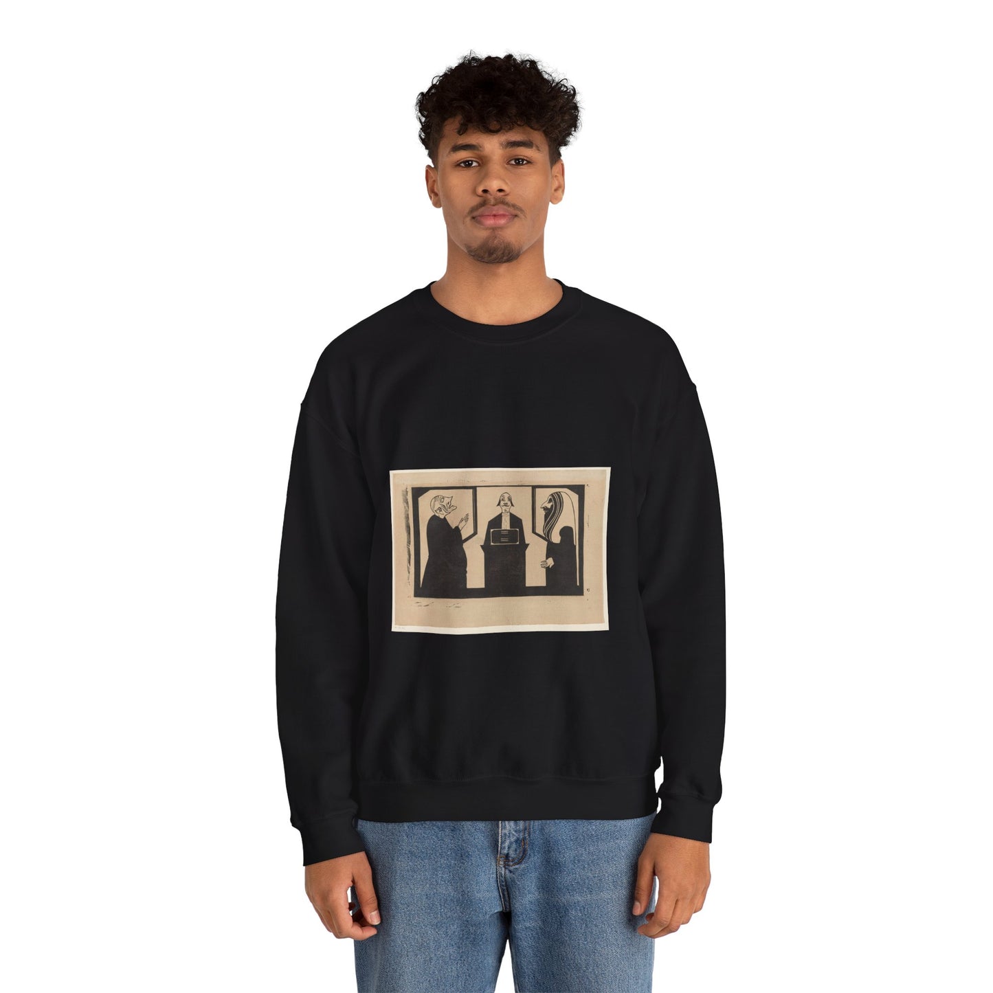 Samuel Jessurun de Mesquita - Entre ces trois mon coeur balance Black Heavy Blend Adult Crew Neck SweatShirt