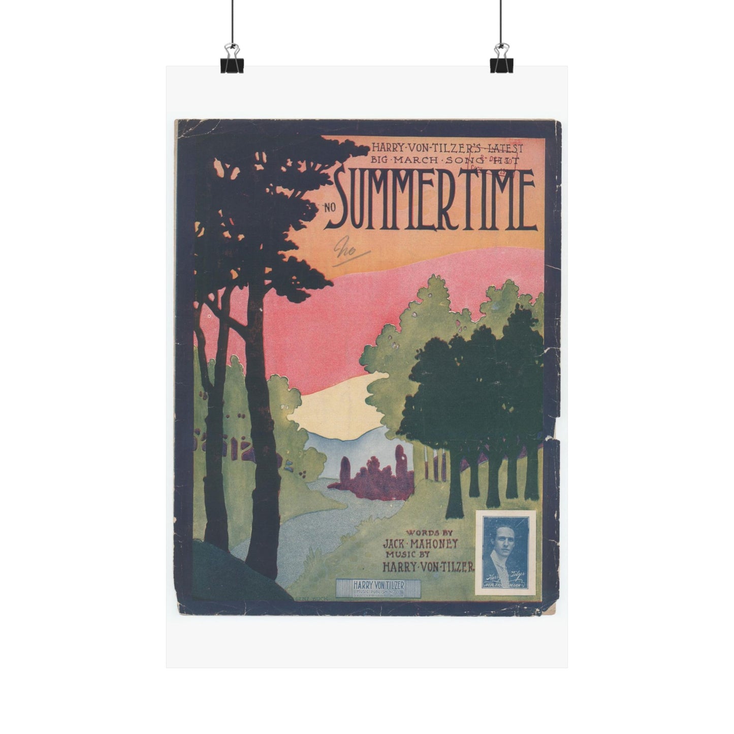 Summertime, musical notation - Public domain American sheet music High Quality Matte Wall Art Poster for Home, Office, Classroom