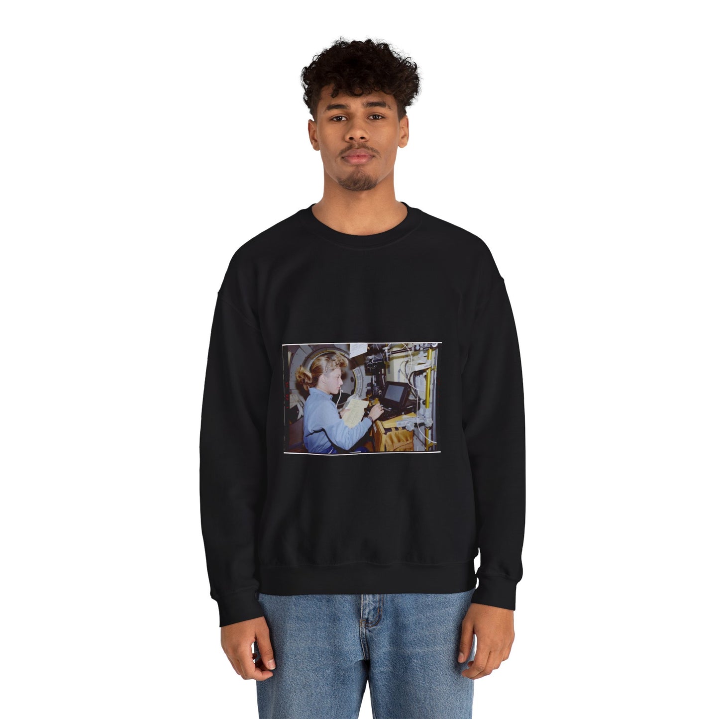S47-238-020 - STS-047 - Public domain NASA photogrpaph Black Heavy Blend Adult Crew Neck SweatShirt