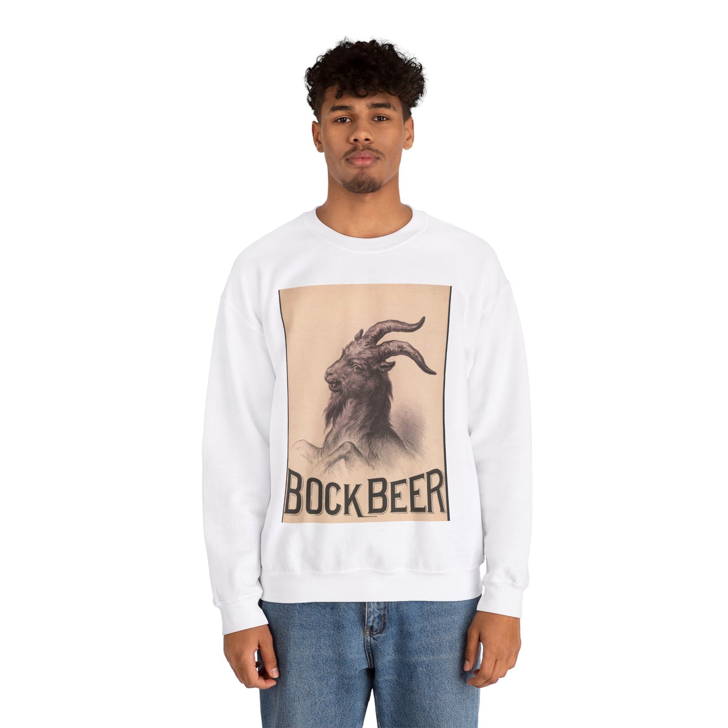 Bock Beer - Print, Library of Congress collection White Heavy Blend Adult Crew Neck SweatShirt
