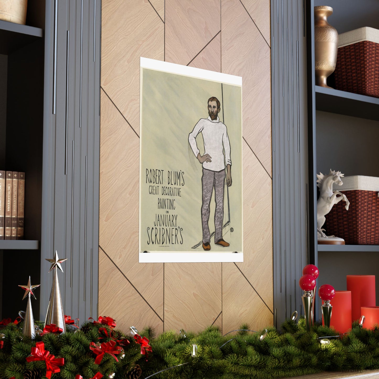 Robert Blum's great decorative painting in January Scribner's High Quality Matte Wall Art Poster for Home, Office, Classroom