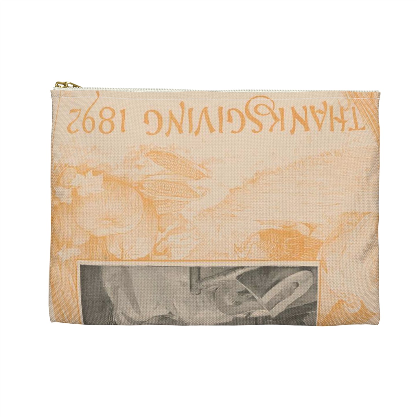 Louis Rhead - Harper's Bazar Thanksgiving 1892 LCCN2015646538 Large Organizer Pouch with Black Zipper