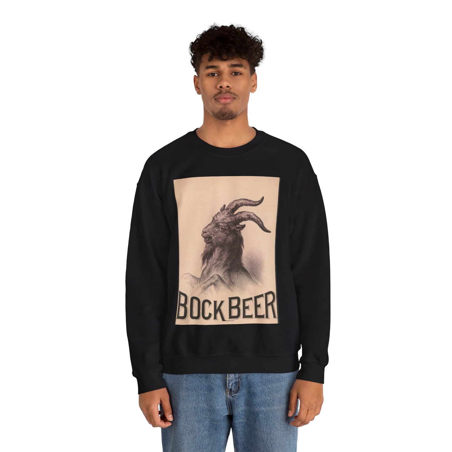 Bock Beer - Print, Library of Congress collection Black Heavy Blend Adult Crew Neck SweatShirt